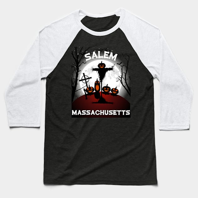 Salem Scarecrow Baseball T-Shirt by JT Hooper Designs